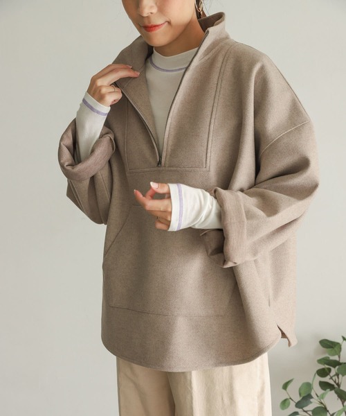 URBAN RESEARCH DOORS（アーバンリサーチドアーズ）の「配色ステッチカットソー（Tシャツ/カットソー・レディース・ベージュ/ブラウン/オフホワイト・MEDIUM）」の5枚目の写真