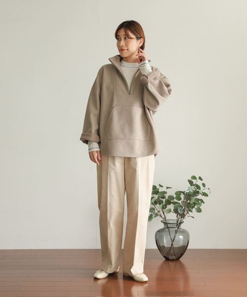 URBAN RESEARCH DOORS（アーバンリサーチドアーズ）の「配色ステッチカットソー（Tシャツ/カットソー・レディース・ベージュ/ブラウン/オフホワイト・MEDIUM）」の10枚目の写真