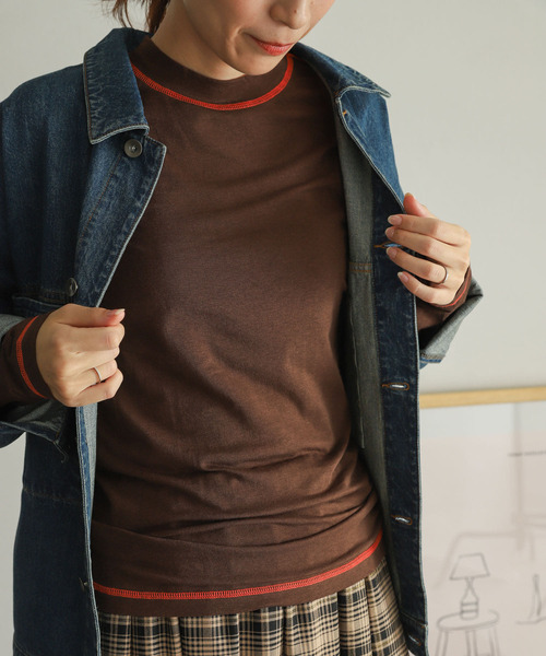 URBAN RESEARCH DOORS（アーバンリサーチドアーズ）の「配色ステッチカットソー（Tシャツ/カットソー・レディース・ベージュ/ブラウン/オフホワイト・MEDIUM）」の20枚目の写真