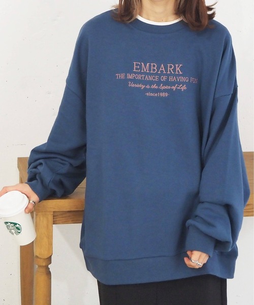 tiptop（ティップトップ）の「裏毛ロゴ刺繍BIGスウェット/トレーナー（スウェット・レディース・アイボリー/グレー/ブルー・FREE）」の10枚目の写真