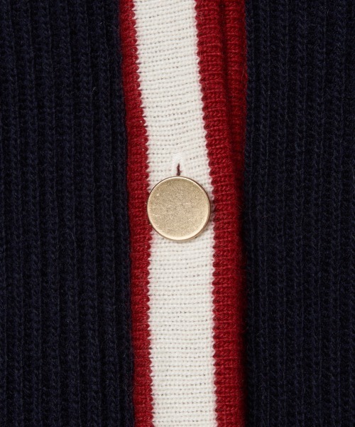 HELIOPOLE(エリオポール)の「WOOL NYLON LIB CARDIGAN(ニット/セーター・レディース・ネイビー/アイボリー・38)」の7枚目の写真
