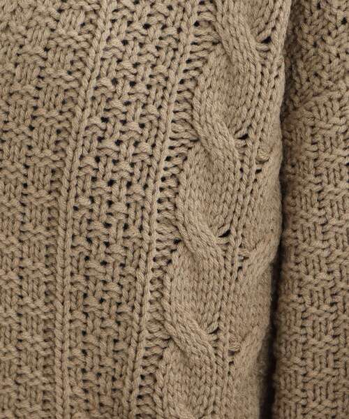 SHOO・LA・RUE（シューラルー）の「◆ゆるっと袖がこなれ見え！ざっくりケーブル柄カーディガン（カーディガン/ボレロ・レディース・ブラック/アイボリー/サンドベージュ/マスタード・00）」の19枚目の写真