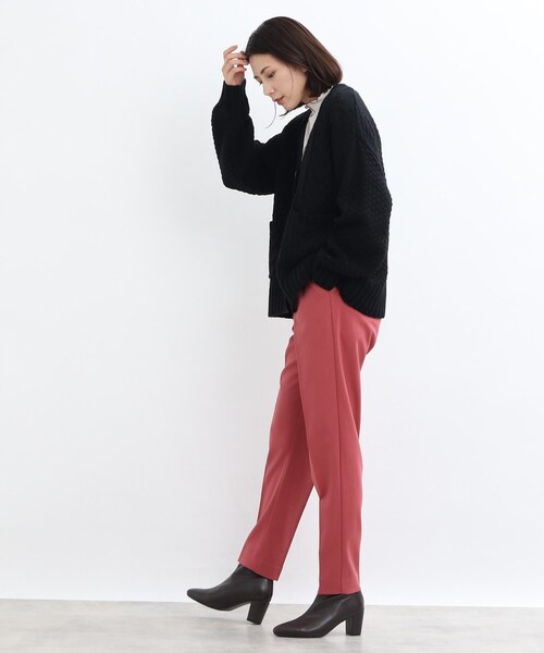 SHOO・LA・RUE（シューラルー）の「◆ゆるっと袖がこなれ見え！ざっくりケーブル柄カーディガン（カーディガン/ボレロ・レディース・ブラック/アイボリー/サンドベージュ/マスタード・00）」の17枚目の写真