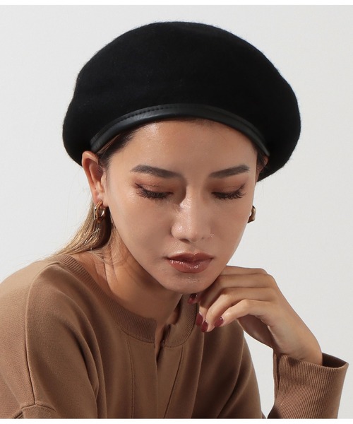 Settimissimo（セッティミッシモ）の「パイピングフェルトベレー帽（ハンチング/ベレー帽・レディース・グレイッシュベージュ/グリーン/ブラック・FREE）」の9枚目の写真