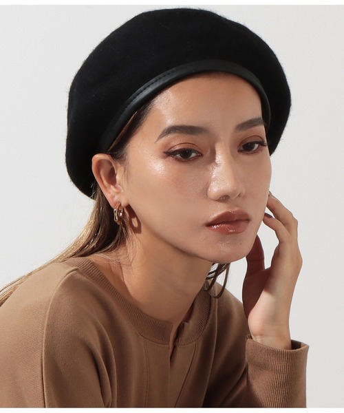 Settimissimo（セッティミッシモ）の「パイピングフェルトベレー帽（ハンチング/ベレー帽・レディース・グレイッシュベージュ/グリーン/ブラック・FREE）」の6枚目の写真