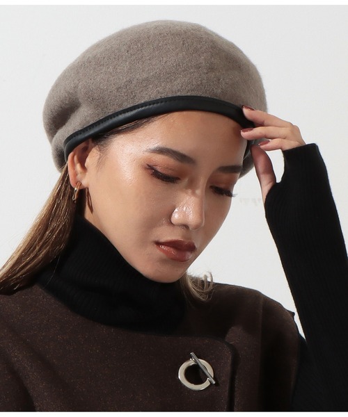 Settimissimo（セッティミッシモ）の「パイピングフェルトベレー帽（ハンチング/ベレー帽・レディース・グレイッシュベージュ/グリーン/ブラック・FREE）」の19枚目の写真