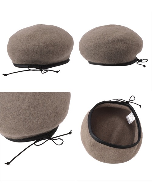 Settimissimo（セッティミッシモ）の「パイピングフェルトベレー帽（ハンチング/ベレー帽・レディース・グレイッシュベージュ/グリーン/ブラック・FREE）」の5枚目の写真