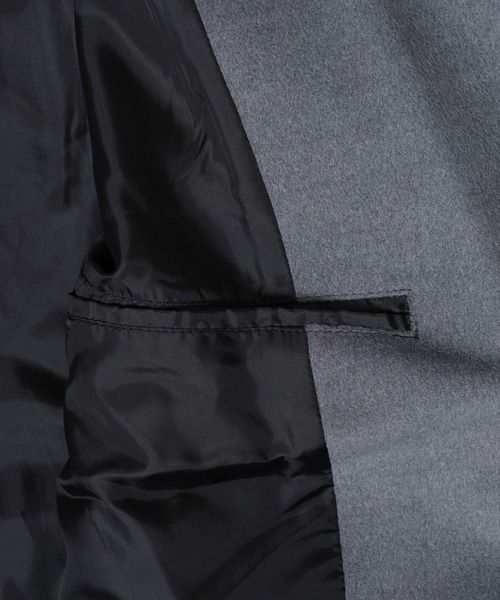 Questioning(クエスチョニング)の「Eco melton long chester coat / エコメルトンロングチェスターコート ビッグシルエット unisex(チェスターコート・メンズ・グレー/ブルー/ブラック/ベージュ/レッド・M/L/XL)」の11枚目の写真