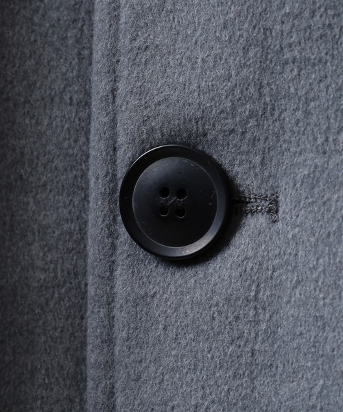 Questioning(クエスチョニング)の「Eco melton long chester coat / エコメルトンロングチェスターコート ビッグシルエット unisex(チェスターコート・メンズ・グレー/ブルー/ブラック/ベージュ/レッド・M/L/XL)」の7枚目の写真