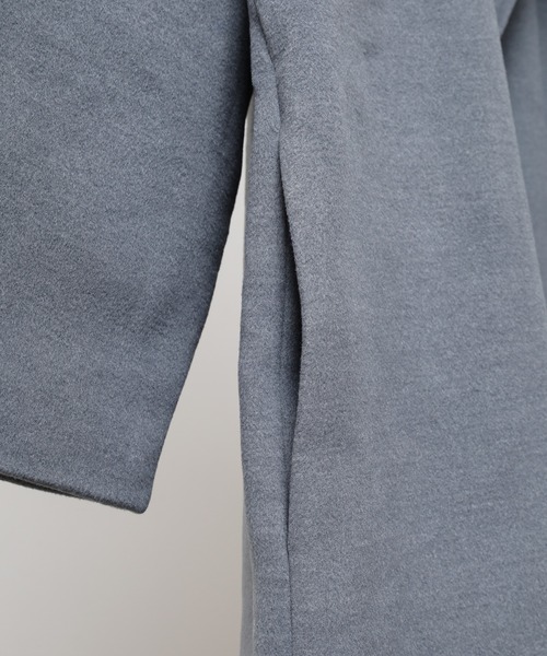 Questioning(クエスチョニング)の「Eco melton long chester coat / エコメルトンロングチェスターコート ビッグシルエット unisex(チェスターコート・メンズ・グレー/ブルー/ブラック/ベージュ/レッド・M/L/XL)」の8枚目の写真