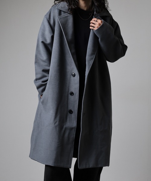 Eco melton long chester coat / エコメルトンロングチェスターコート