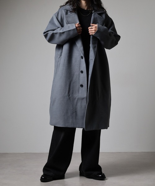 Eco melton long chester coat / エコメルトンロングチェスターコート