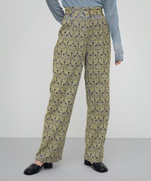 ヴィンテージ柄ストレートスラックスパンツ