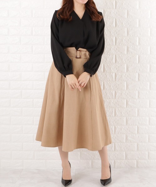 Lace Ladies(レースレディース)の「Vネック七分袖ジョーゼットブラウス(シャツ/ブラウス・レディース・ピンク/ネイビー/グレー/ホワイト/ブラック・L/S/M/XL)」の22枚目の写真