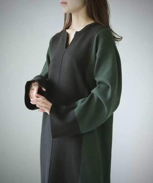 cheriella(シェリエラ)の「【cheriella】WEB限定配色キーネックワンピース(ワンピース・レディース・ブラウン/ブラック・M)」の13枚目の写真