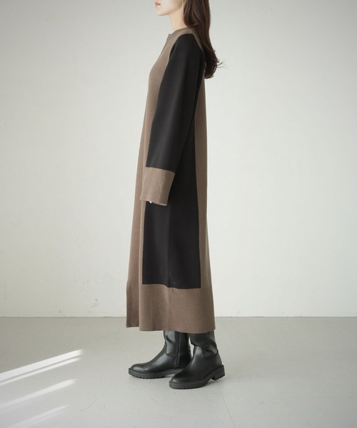 cheriella(シェリエラ)の「【cheriella】WEB限定配色キーネックワンピース(ワンピース・レディース・ブラウン/ブラック・M)」の17枚目の写真