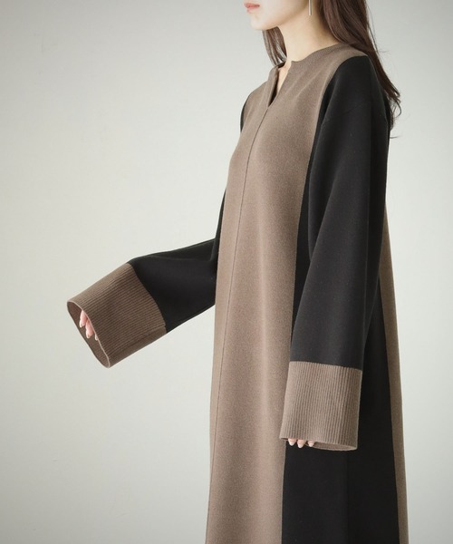 cheriella(シェリエラ)の「【cheriella】WEB限定配色キーネックワンピース(ワンピース・レディース・ブラウン/ブラック・M)」の22枚目の写真