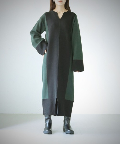 cheriella(シェリエラ)の「【cheriella】WEB限定配色キーネックワンピース(ワンピース・レディース・ブラウン/ブラック・M)」の8枚目の写真