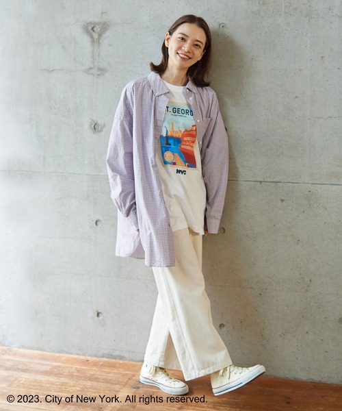 PAR ICI（パーリッシィ）の「NYC City Posters プリントTシャツ（Tシャツ/カットソー・レディース・ホワイト/カーキ・M/L）」の15枚目の写真