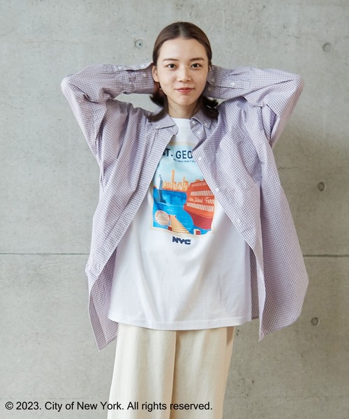 PAR ICI（パーリッシィ）の「NYC City Posters プリントTシャツ（Tシャツ/カットソー・レディース・ホワイト/カーキ・M/L）」の12枚目の写真