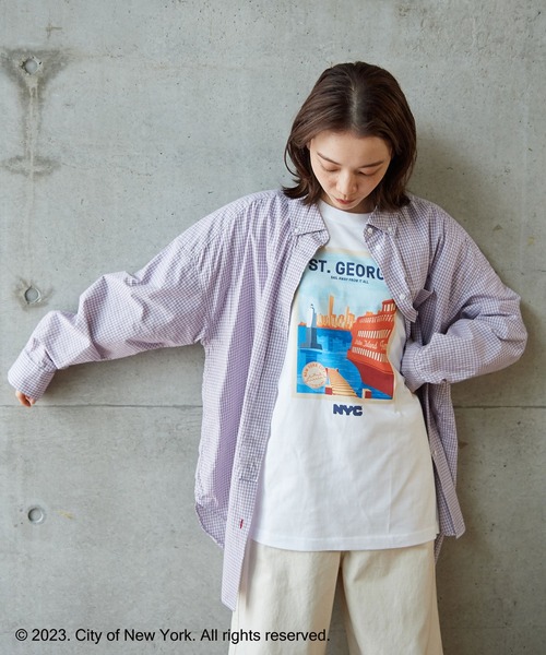 PAR ICI（パーリッシィ）の「NYC City Posters プリントTシャツ（Tシャツ/カットソー・レディース・ホワイト/カーキ・M/L）」の10枚目の写真