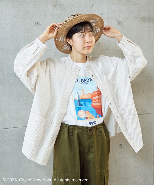 PAR ICI（パーリッシィ）の「NYC City Posters プリントTシャツ（Tシャツ/カットソー・レディース・ホワイト/カーキ・M/L）」の19枚目の写真