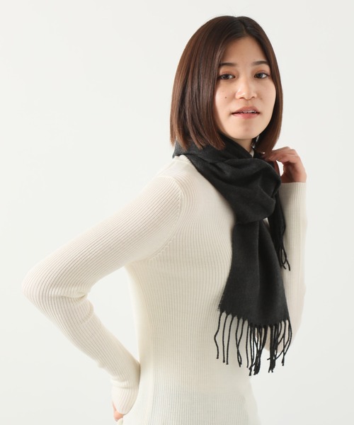 ALWAYS GOOD TIME(オルウェイズグッドタイム)の「カシミアタッチ 日本製アクリルマフラー(マフラー・レディース・F/A/チャコールグレー/C/ホワイト/ベージュ/B/G/H/E/ワインレッド/ネイビー/I/D/グレー/ブラック・FREE)」の19枚目の写真