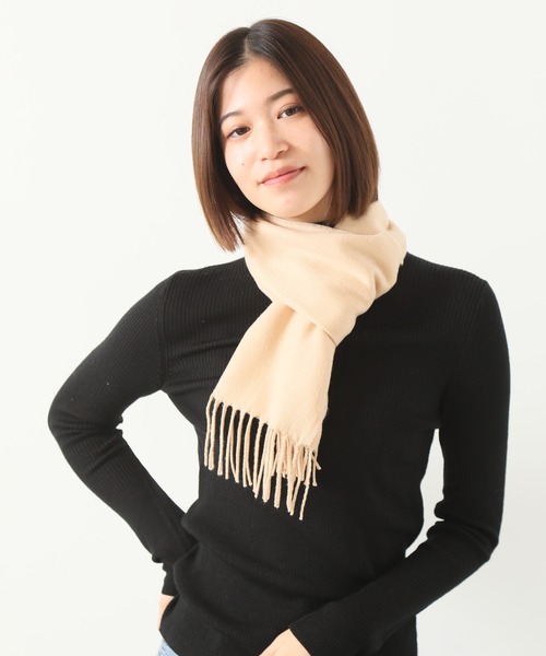 ALWAYS GOOD TIME(オルウェイズグッドタイム)の「カシミアタッチ 日本製アクリルマフラー(マフラー・レディース・F/A/チャコールグレー/C/ホワイト/ベージュ/B/G/H/E/ワインレッド/ネイビー/I/D/グレー/ブラック・FREE)」の21枚目の写真