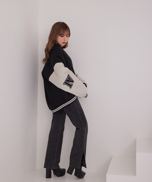 ANDGEEBEE(アンジービー)の「UNISEX ビッグスタジャン(スタジャン・レディース・ブラック×ブラック/ホワイト×ブラック・X-LARGE)」の19枚目の写真