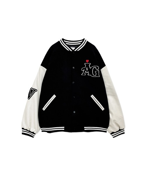 ANDGEEBEE(アンジービー)の「UNISEX ビッグスタジャン(スタジャン・レディース・ブラック×ブラック/ホワイト×ブラック・X-LARGE)」の8枚目の写真