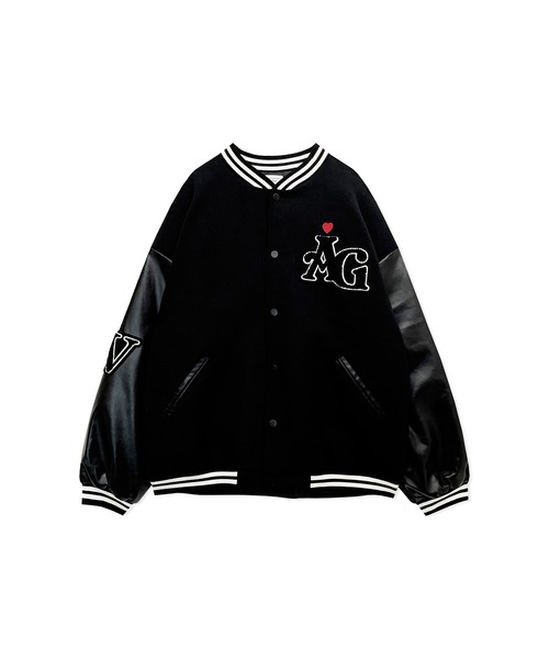 ANDGEEBEE(アンジービー)の「UNISEX ビッグスタジャン(スタジャン・レディース・ブラック×ブラック/ホワイト×ブラック・X-LARGE)」の9枚目の写真