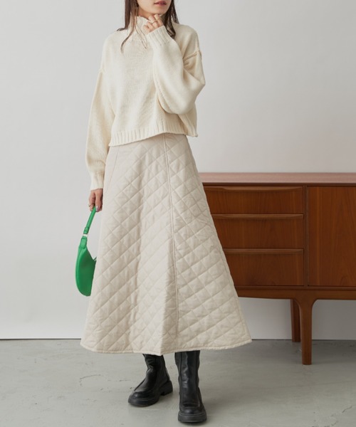 CLEARIMPRESSION （クリアインプレッション）の「バルキークロップドプルオーバーニット（ニット/セーター・レディース・グリーン/オフホワイト/ピンク・FREE）」の12枚目の写真