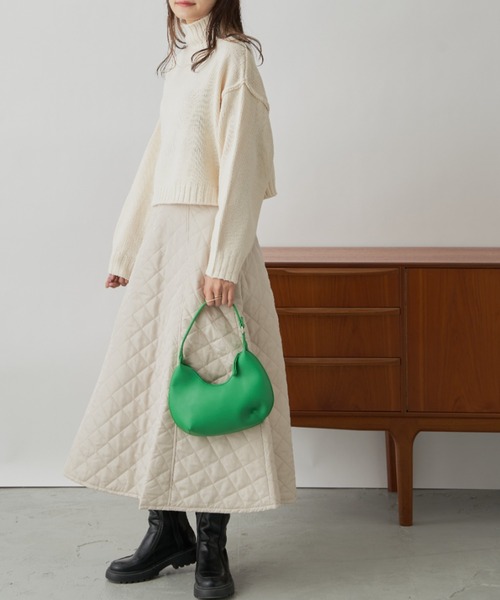 CLEARIMPRESSION （クリアインプレッション）の「バルキークロップドプルオーバーニット（ニット/セーター・レディース・グリーン/オフホワイト/ピンク・FREE）」の14枚目の写真