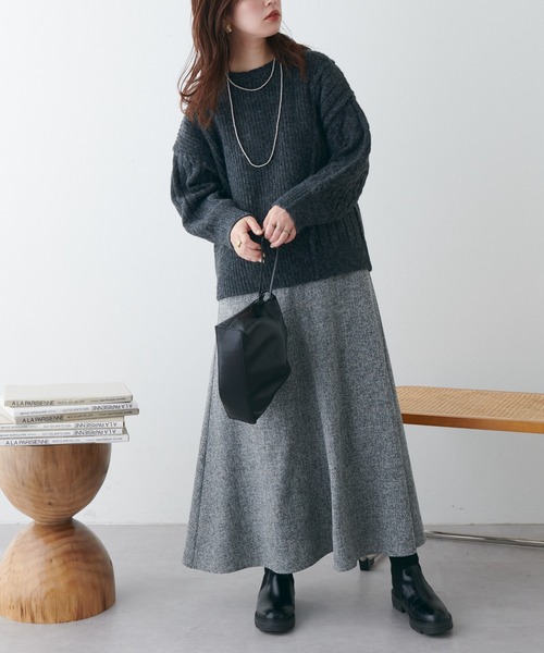natural couture（ナチュラルクチュール）の「コーデの主役/いろいろ編みクラフトニット（ニット/セーター・レディース・ブラック/ベージュ/イエロー/アイボリー/その他・FREE）」の13枚目の写真