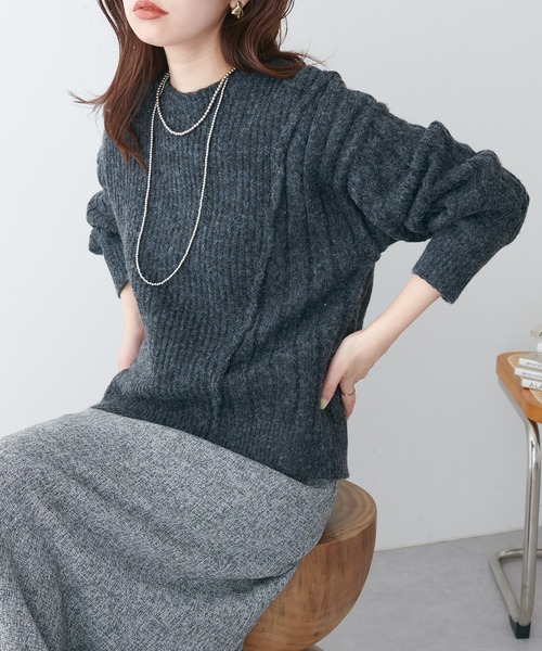 natural couture（ナチュラルクチュール）の「コーデの主役/いろいろ編みクラフトニット（ニット/セーター・レディース・ブラック/ベージュ/イエロー/アイボリー/その他・FREE）」の16枚目の写真