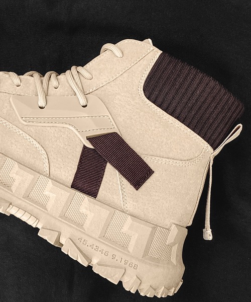 aimoha（アイモハ）の「ハイソール厚底レースアップハイカットスニーカー（スニーカー・メンズ・ブラック/ベージュ・25.5cm/26.5cm/24.5cm/25.0cm/26.0cm）」の21枚目の写真