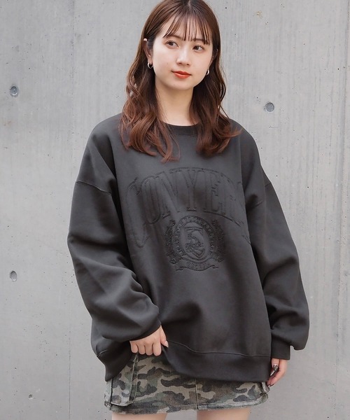 セール】【ZOZO限定アイテム】裏起毛カレッジ刺繍スウェットプル