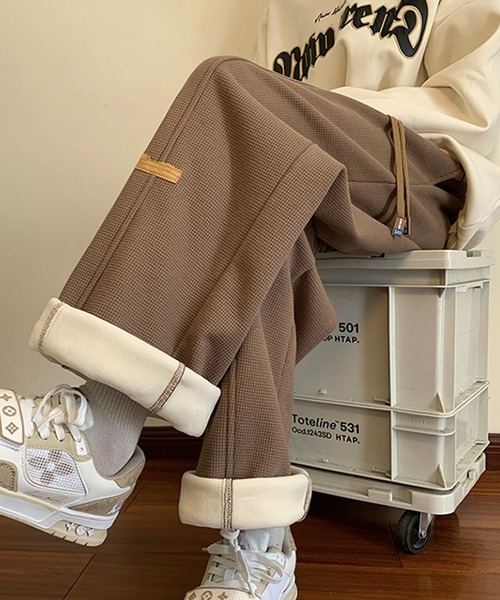 aimoha（アイモハ）の「暖か☆ワッフル生地！ストレートレッグパンツ(３カラー)（その他パンツ・メンズ・グレー/ベージュ/ブラック・MEDIUM/X-LARGE/LARGE/XX-LARGE）」の7枚目の写真