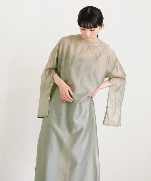 オアーノ O wau no 2枚仕立てシャツワンピース RLサイズ モカ 2枚