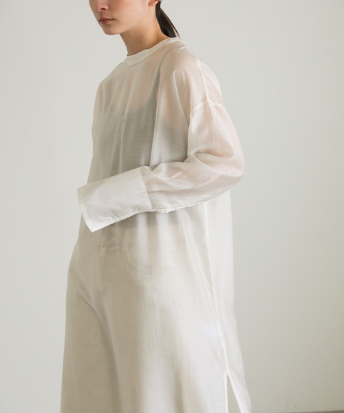 select MOCA(セレクトモカ)の「2WAYオープンスリーブシアーシャツワンピース(シャツワンピース・レディース・カーキ/ブラック/オフホワイト・FREE)」の20枚目の写真