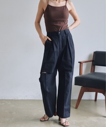 VANNIE U | ヘリンボーンスリットパンツ【Sサイズ展開有】(その他パンツ)