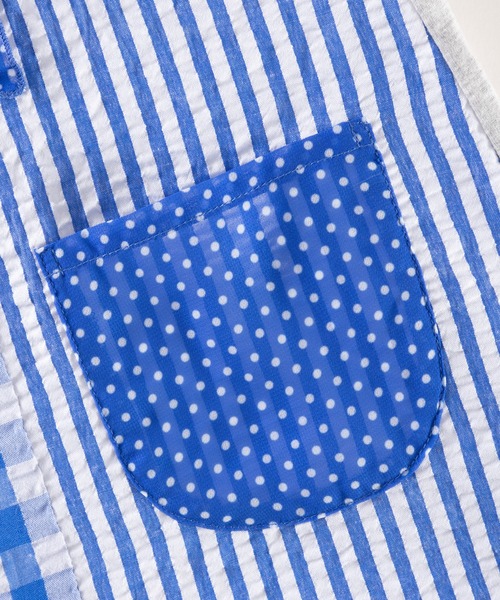 trois lapins kp（トロワラパンケーピー）の「パターン切替え半袖ワンピース(100～150)（ワンピース・キッズ・ブルー・110cm/120cm/130cm/140cm/150cm/100cm）」の4枚目の写真