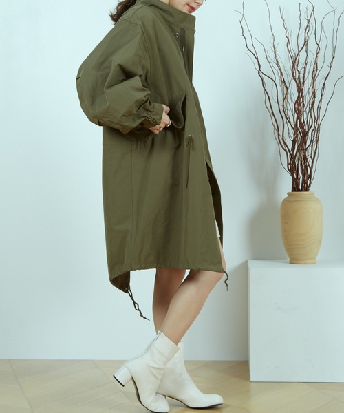 paravion（パラビオン）の「フィッシュテールモッズコート＆フェイクファーベストセット（モッズコート・レディース・カーキブラウン/ダークブラウン・FREE）」の5枚目の写真