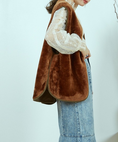 paravion（パラビオン）の「フィッシュテールモッズコート＆フェイクファーベストセット（モッズコート・レディース・カーキブラウン/ダークブラウン・FREE）」の13枚目の写真