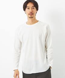 green label relaxing | ドライワッフル クルーネック ロングスリーブ カットソー -吸水速乾-(Tシャツ/カットソー)