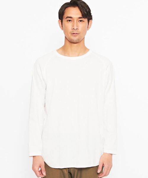 green label relaxing（グリーンレーベルリラクシング）の「ドライワッフル クルーネック ロングスリーブ カットソー -吸水速乾-（Tシャツ/カットソー・メンズ・ライトブルー/ホワイト/ライトグレー/モカ・M/XS/S/L/XL/XXL）」の10枚目の写真