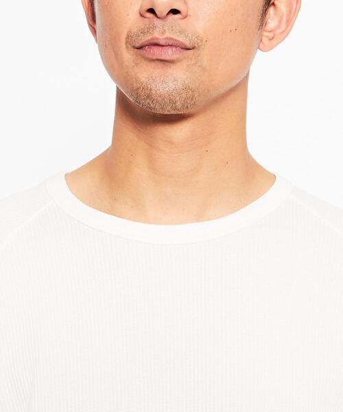 green label relaxing（グリーンレーベルリラクシング）の「ドライワッフル クルーネック ロングスリーブ カットソー -吸水速乾-（Tシャツ/カットソー・メンズ・ライトブルー/ホワイト/ライトグレー/モカ・M/XS/S/L/XL/XXL）」の13枚目の写真