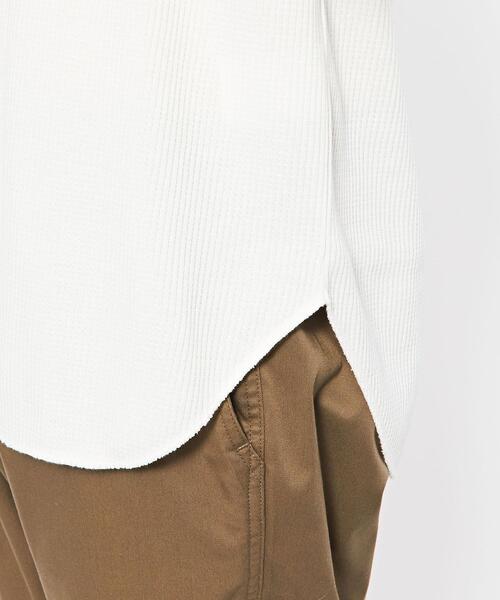 green label relaxing（グリーンレーベルリラクシング）の「ドライワッフル クルーネック ロングスリーブ カットソー -吸水速乾-（Tシャツ/カットソー・メンズ・ライトブルー/ホワイト/ライトグレー/モカ・M/XS/S/L/XL/XXL）」の15枚目の写真