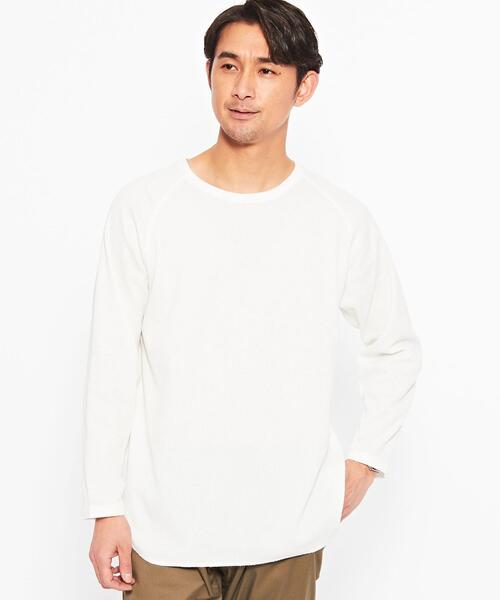 green label relaxing（グリーンレーベルリラクシング）の「ドライワッフル クルーネック ロングスリーブ カットソー -吸水速乾-（Tシャツ/カットソー・メンズ・ライトブルー/ホワイト/ライトグレー/モカ・M/XS/S/L/XL/XXL）」の16枚目の写真