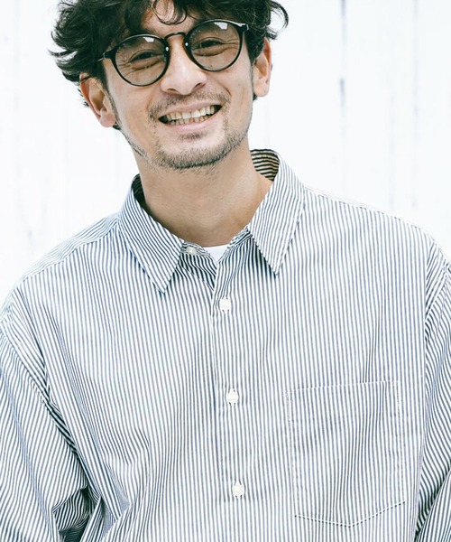 BAYFLOW（ベイフロー）の「SOLOTEXストライプシャツ（シャツ/ブラウス・メンズ・チャコール/ネイビー/サックスブルー・MEDIUM/LARGE）」の2枚目の写真